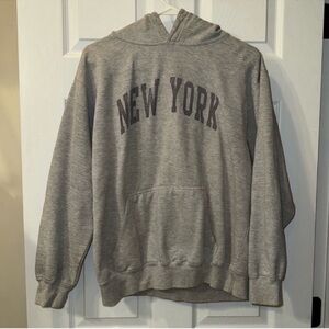Brandy Melville Gray "New York" Hooded Sweatshirt